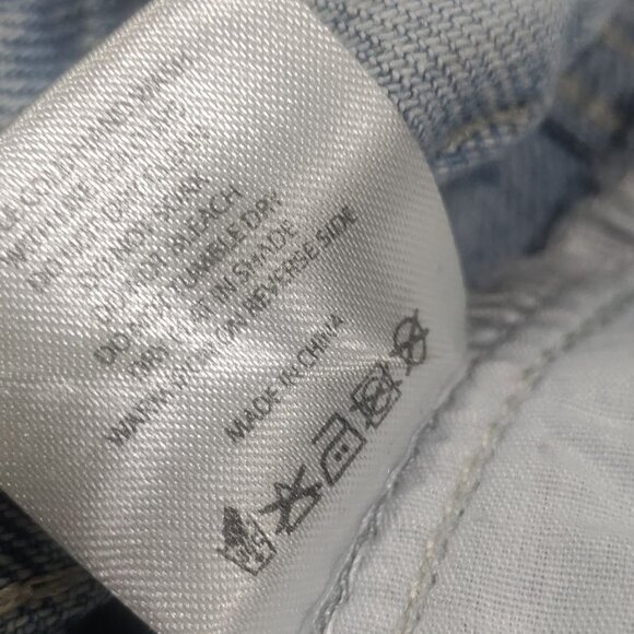 White Fox Light Blue Raw Hem Wide Leg Denim Jeans Size Medium - Picture 8 of 13